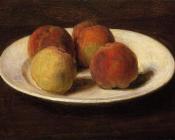 亨利 方丹 拉图尔 : Still Life of Four Peaches